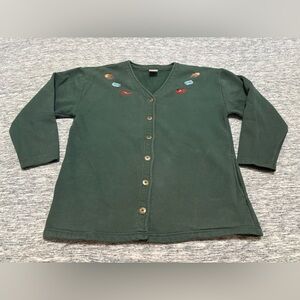 Vintage Cherokee Fall Leaves Sweater Cardigan Size Small